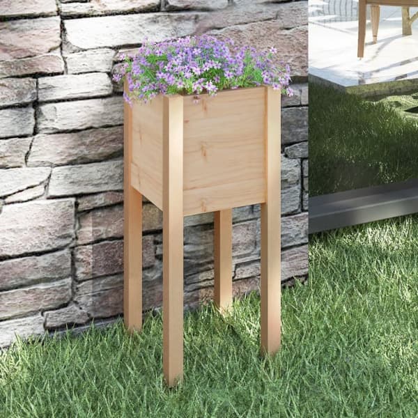 vidaXL plantekasse 31x31x70 cm massivt fyrretræ -  Plantekrukker