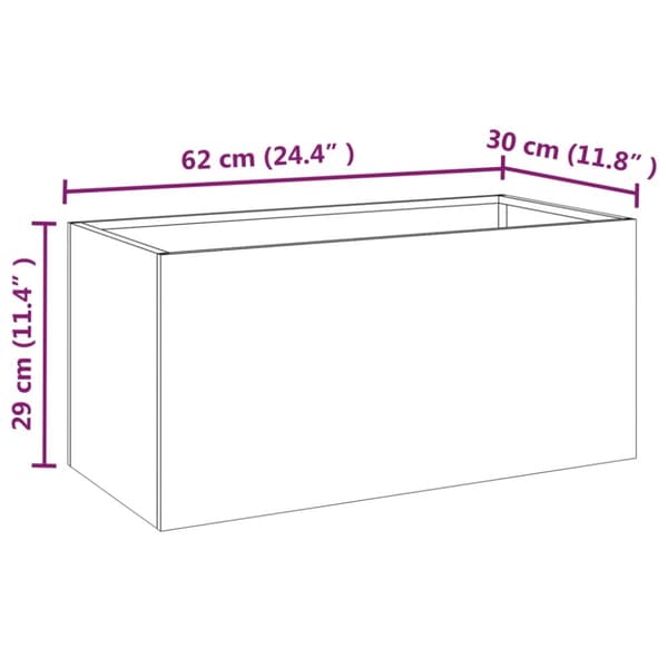 vidaXL Kukkalaatikko 62x30x29 cm Corten teräs -  Kukkaruukut & istutuslaatikot