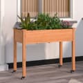 Miniatyrbillede 2 af 9: vidaXL plantekasse med foring 118x59x80 cm massivt fyrretræ brun -  Plantekrukker