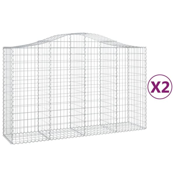 vidaXL Kaarevat kivikorit 2 kpl 200x50x120/140 cm galvanoitu rauta -  Kukkaruukut & istutuslaatikot