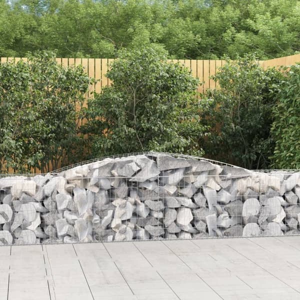 vidaXL buede gabionkurve 2 stk. 400x50x60/80 cm galvaniseret jern -  Plantekrukker