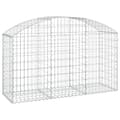Pikkukuva 3 / 6: vidaXL Kaareva kivikori 150x50x80/100 cm galvanoitu rauta -  Kukkaruukut & istutuslaatikot