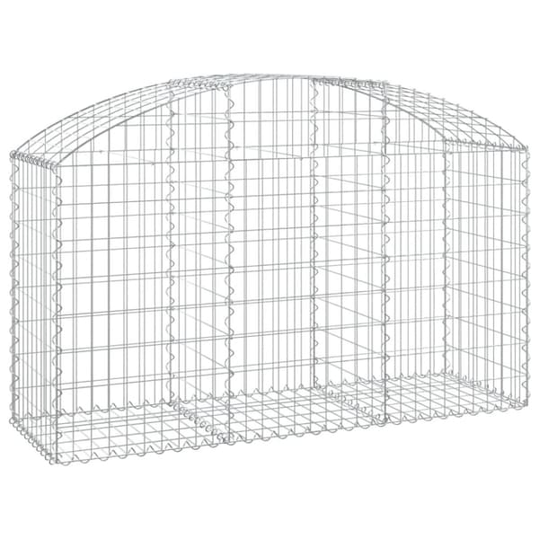 vidaXL Kaareva kivikori 150x50x80/100 cm galvanoitu rauta -  Kukkaruukut & istutuslaatikot