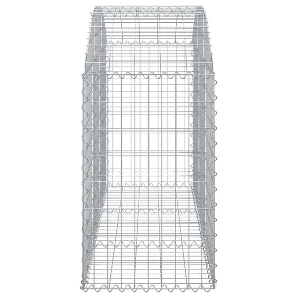 vidaXL Kaareva kivikori 150x50x80/100 cm galvanoitu rauta -  Kukkaruukut & istutuslaatikot