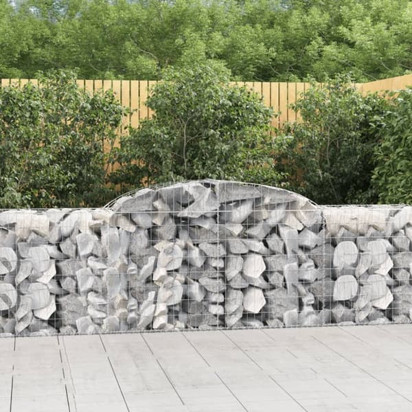 vidaXL buede gabionkurve 7 stk. 300x50x80/100 cm galvaniseret jern -  Plantekrukker