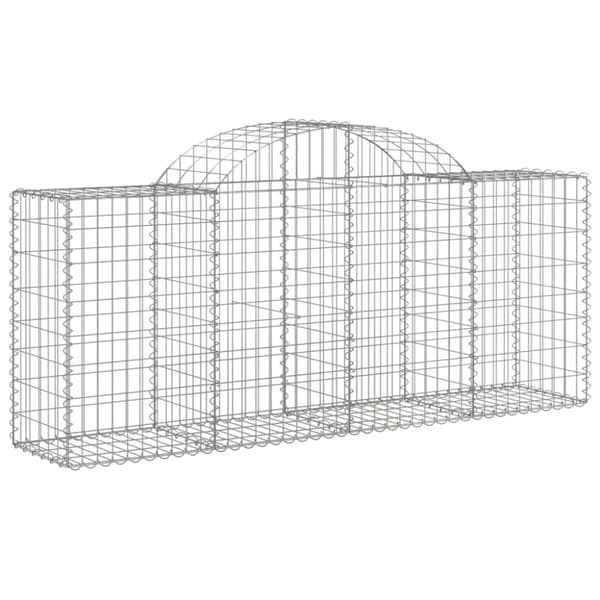 vidaXL buet gabionkurv 200x50x80/100 cm galvaniseret jern - Plantekrukker