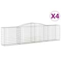 Miniatyrbillede 3 af 7: vidaXL buede gabionkurve 4 stk. 400x50x100/120 cm galvaniseret jern -  Plantekrukker