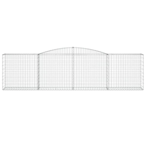 vidaXL buede gabionkurve 4 stk. 400x50x100/120 cm galvaniseret jern -  Plantekrukker