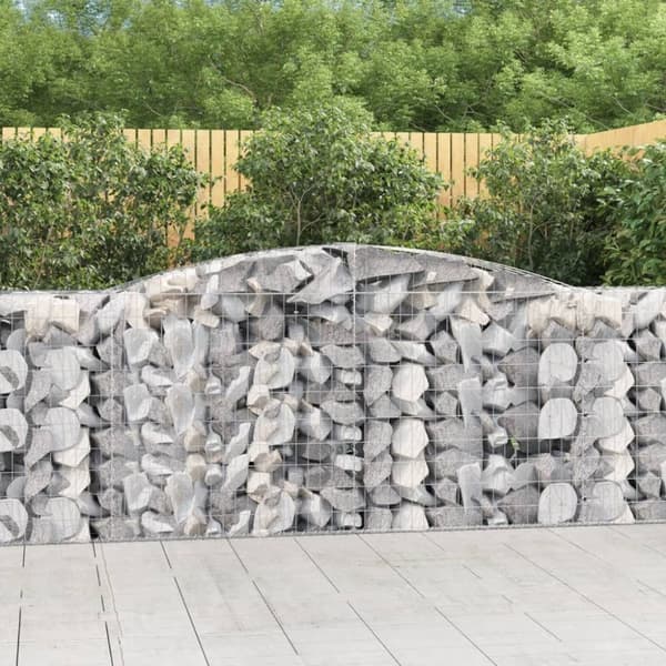 vidaXL buede gabionkurve 4 stk. 400x50x100/120 cm galvaniseret jern -  Plantekrukker