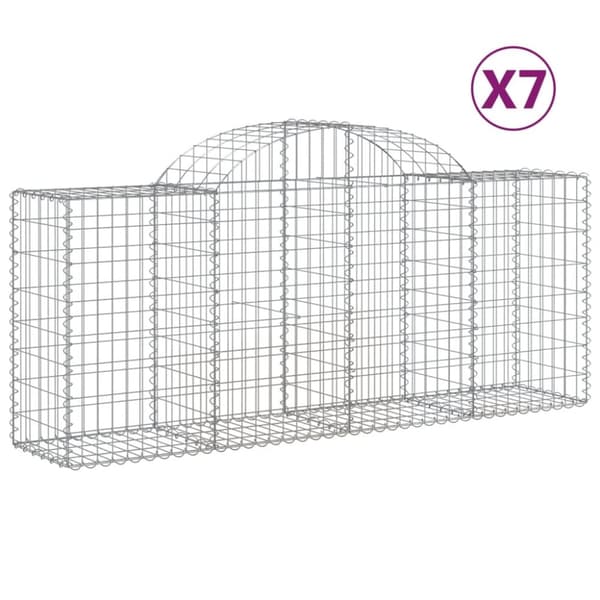 vidaXL Kaarevat kivikorit 7 kpl 200x50x80/100 cm galvanoitu rauta -  Kukkaruukut & istutuslaatikot