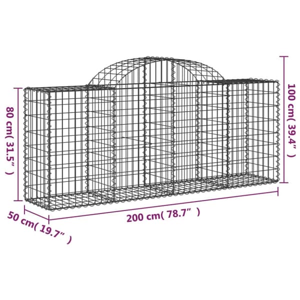vidaXL Kaarevat kivikorit 7 kpl 200x50x80/100 cm galvanoitu rauta -  Kukkaruukut & istutuslaatikot