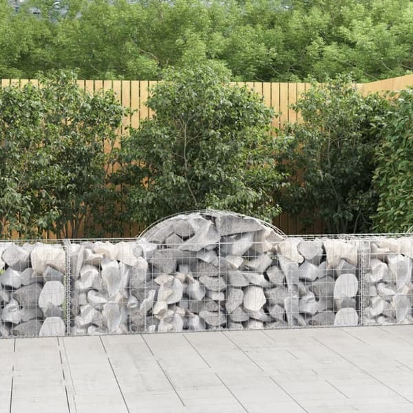 vidaXL buede gabionkurve 5 stk. 200x50x60/80 cm galvaniseret jern -  Plantekrukker