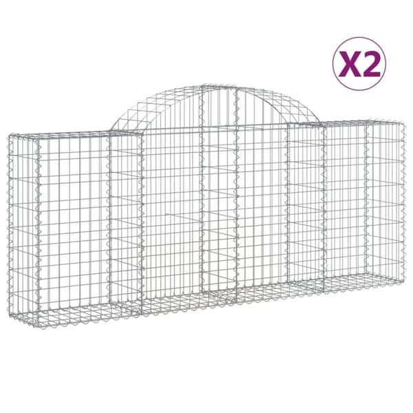 vidaXL Kaarevat kivikorit 2 kpl 200x30x80/100 cm galvanoitu rauta -  Kukkaruukut & istutuslaatikot
