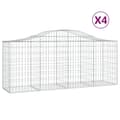 Miniatyrbillede 3 af 7: vidaXL buede gabionkurve 4 stk. 200x50x80/100 cm galvaniseret jern -  Plantekrukker