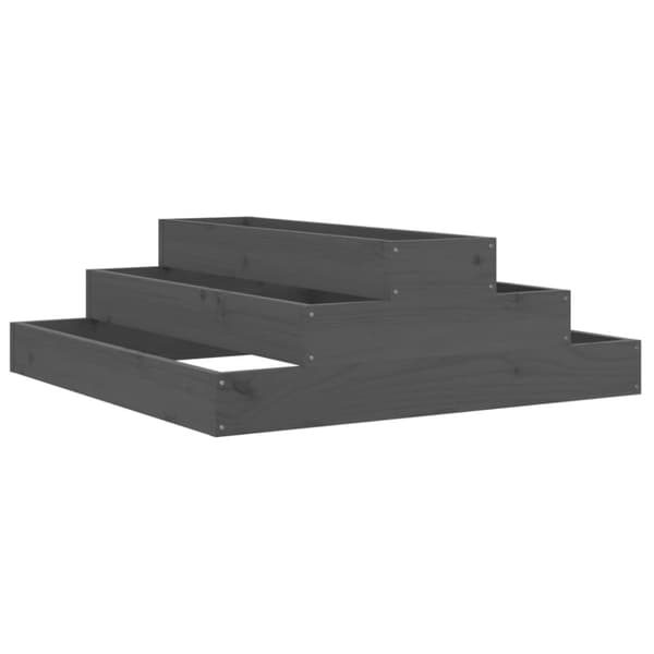 vidaXL Odlingslåda grå 80x80x27 cm massiv furu -  Krukor & odlingslådor