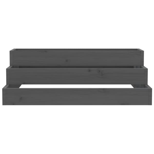 vidaXL Odlingslåda grå 80x80x27 cm massiv furu -  Krukor & odlingslådor