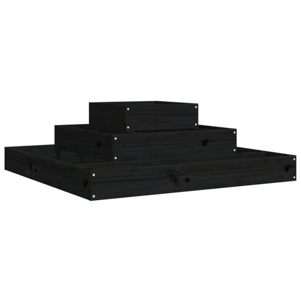 vidaXL Odlingslåda svart 80x80x27 cm massiv furu -  Krukor & odlingslådor