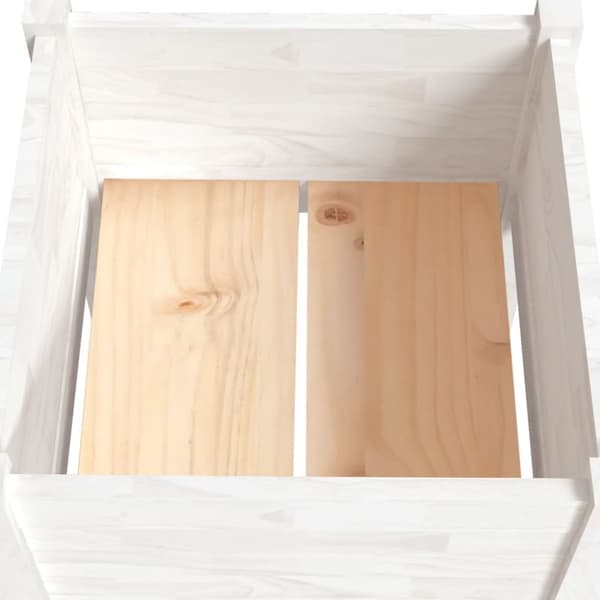 vidaXL plantekasse 50x50x70 cm massivt fyrretræ hvid - Plantekrukker