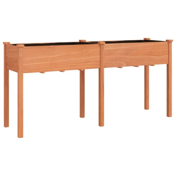 vidaXL Odlingslåda med foder brun 161x45x76 cm massivt granträ - Krukor & odlingslådor