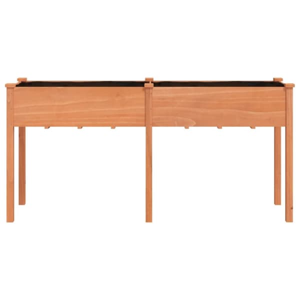 vidaXL Odlingslåda med foder brun 161x45x76 cm massivt granträ - Krukor & odlingslådor