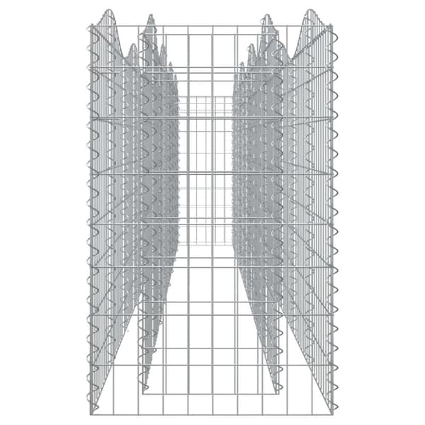 vidaXL Kivikori/kukkalaatikko 400x50x100 cm galvanoitu rauta -  Kukkaruukut & istutuslaatikot