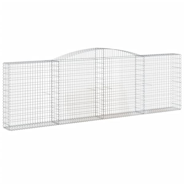 vidaXL Kaareva kivikori 400x30x120/140 cm galvanoitu rauta -  Kukkaruukut & istutuslaatikot