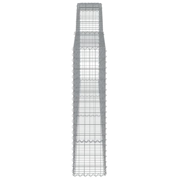 vidaXL Kaareva kivikori 400x30x120/140 cm galvanoitu rauta -  Kukkaruukut & istutuslaatikot
