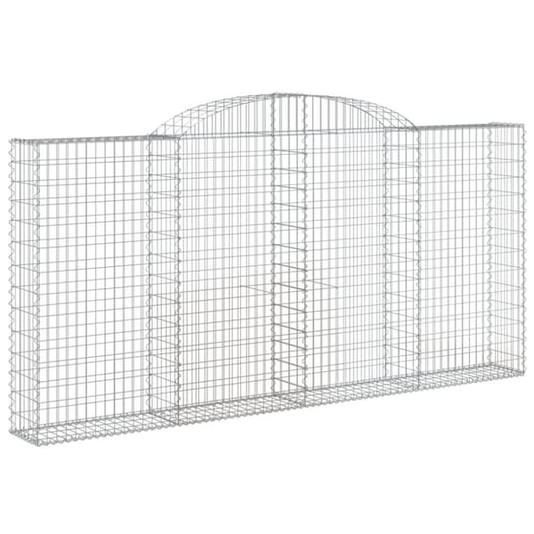 vidaXL Kaareva kivikori 300x30x140/160 cm galvanoitu rauta -  Kukkaruukut & istutuslaatikot