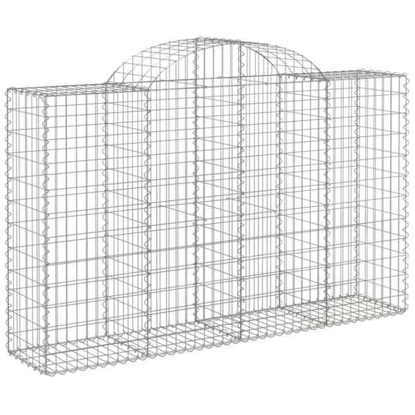 vidaXL Kaareva kivikori 200x50x120/140 cm galvanoitu rauta -  Kukkaruukut & istutuslaatikot