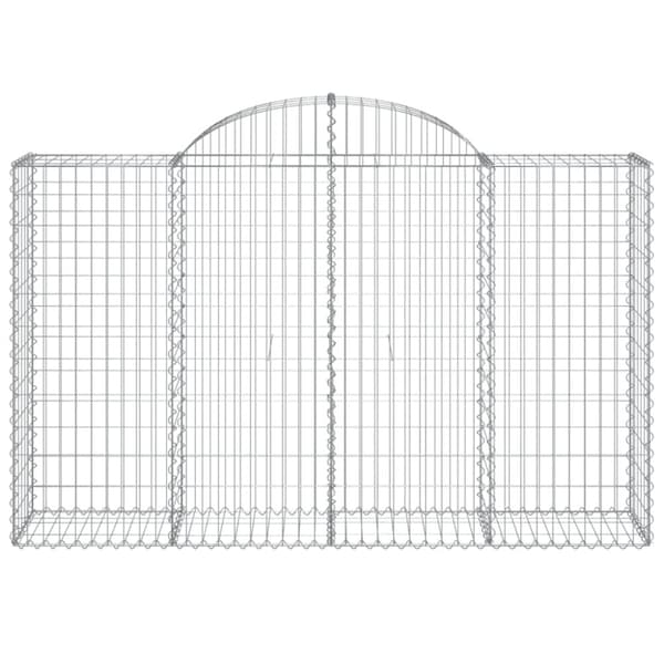 vidaXL Kaareva kivikori 200x50x120/140 cm galvanoitu rauta -  Kukkaruukut & istutuslaatikot