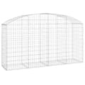 Pikkukuva 3 / 6: vidaXL Kaareva kivikori 200x50x100/120 cm galvanoitu rauta -  Kukkaruukut & istutuslaatikot