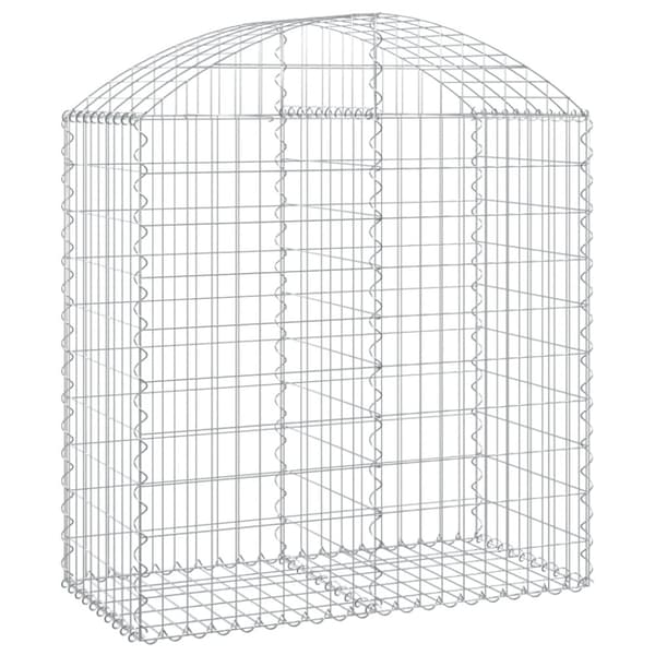 vidaXL Kaareva kivikori 100x50x100/120 cm galvanoitu rauta -  Kukkaruukut & istutuslaatikot
