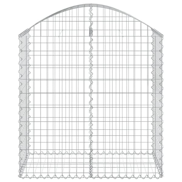 vidaXL Kaareva kivikori 100x50x100/120 cm galvanoitu rauta -  Kukkaruukut & istutuslaatikot
