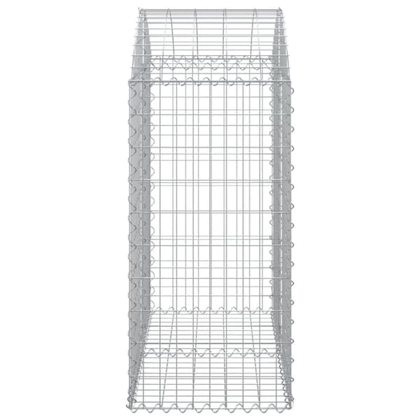 vidaXL Kaareva kivikori 100x50x100/120 cm galvanoitu rauta -  Kukkaruukut & istutuslaatikot
