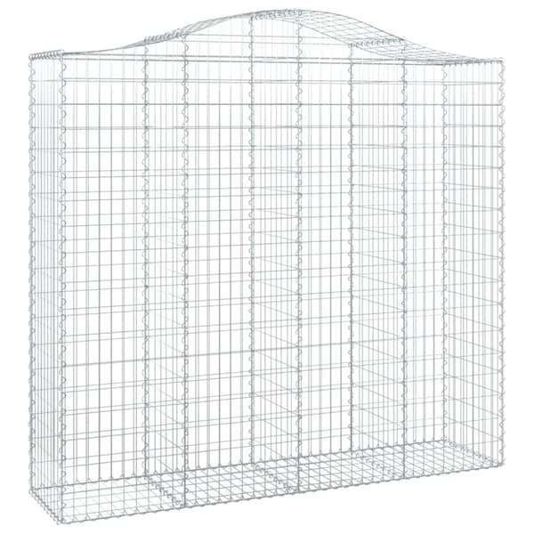 vidaXL Kaareva kivikori 200x50x180/200 cm galvanoitu rauta -  Kukkaruukut & istutuslaatikot