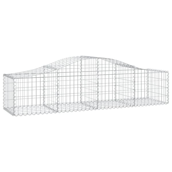 vidaXL buet gabionkurv 200x50x40/60 cm galvaniseret jern -  Plantekrukker