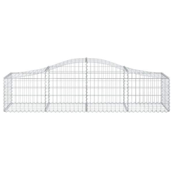 vidaXL buet gabionkurv 200x50x40/60 cm galvaniseret jern -  Plantekrukker