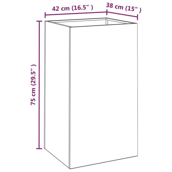 vidaXL plantekasse 42x38x75 cm cortenstål -  Plantekrukker