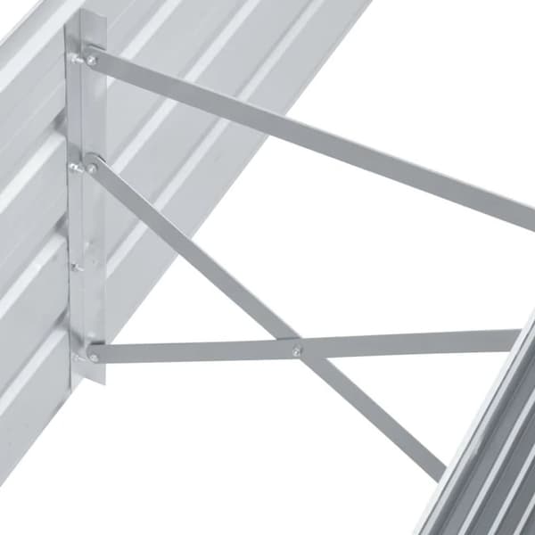 vidaXL Odlingslåda upphöjd galvaniserat stål 160x40x45 cm grå -  Krukor & odlingslådor