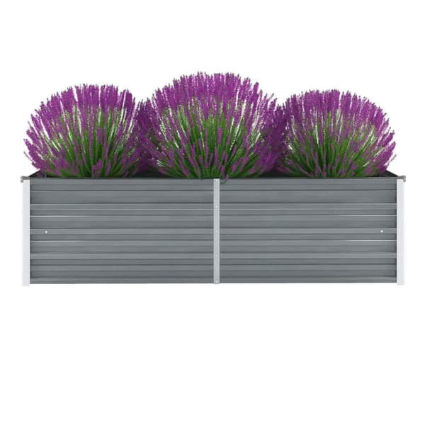 vidaXL Odlingslåda upphöjd galvaniserat stål 160x40x45 cm grå -  Krukor & odlingslådor