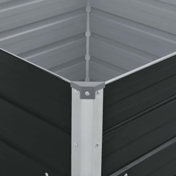 vidaXL forhøjet blomsterbed 100 x 100 x 45 cm galvaniseret stål grå -  Plantekrukker