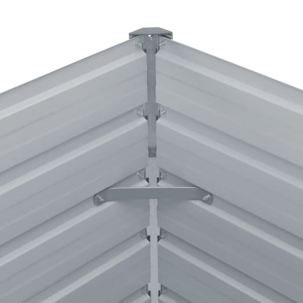 vidaXL forhøjet blomsterbed 100 x 100 x 45 cm galvaniseret stål grå -  Plantekrukker
