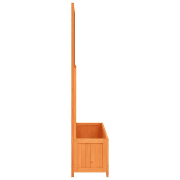 vidaXL Odlingslåda med spaljé brun 70x30x135 cm massivt granträ -  Krukor & odlingslådor