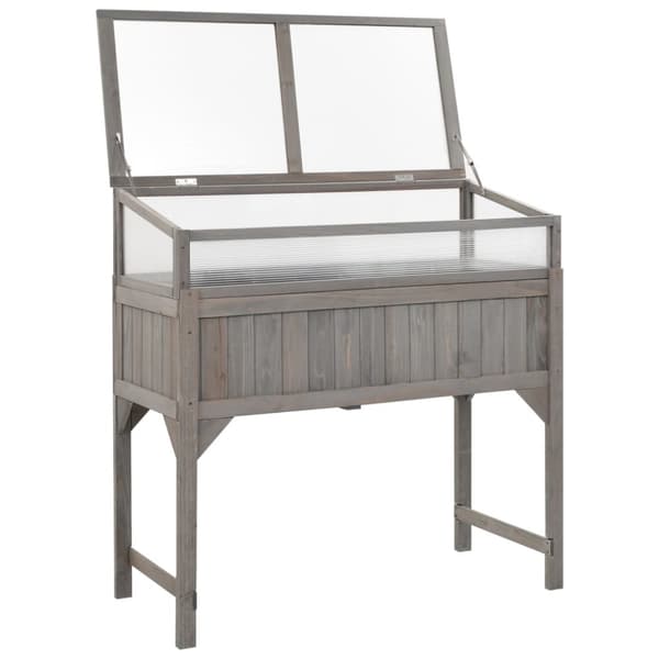 vidaXL højbed med drivhus 110x54x120 cm massivt grantræ - Plantekrukker