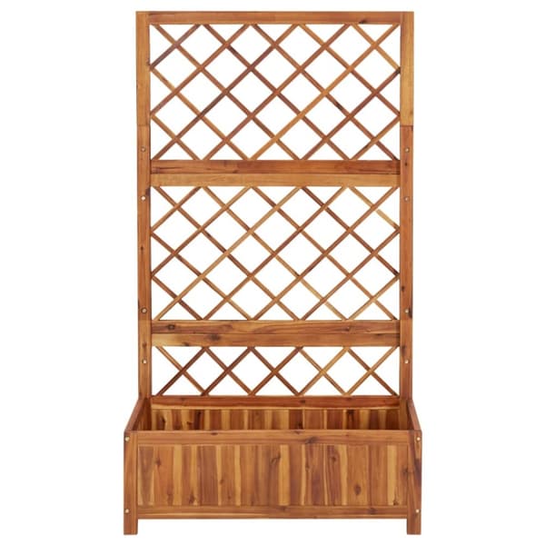 vidaXL Odlingslåda upphöjd med spaljé 85x38x150 cm massivt akaciaträ -  Krukor & odlingslådor