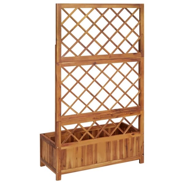 vidaXL Odlingslåda upphöjd med spaljé 85x38x150 cm massivt akaciaträ -  Krukor & odlingslådor