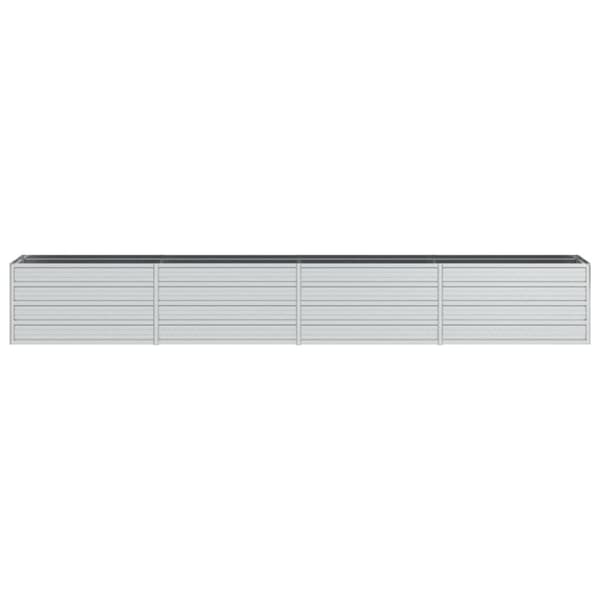 vidaXL Odlingslåda upphöjd galvaniserat stål 320x40x45 cm silver - Krukor & odlingslådor