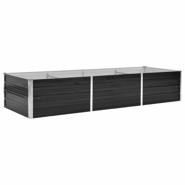 vidaXL Odlingslåda upphöjd antracit 240x80x45 cm galvaniserat stål -  Krukor & odlingslådor