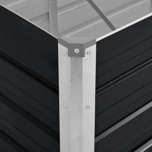 vidaXL Odlingslåda upphöjd antracit 240x80x45 cm galvaniserat stål -  Krukor & odlingslådor