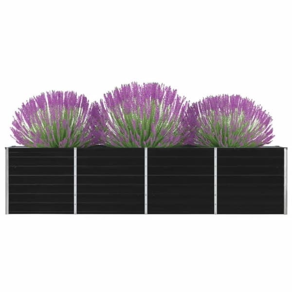 vidaXL hævet havebed 320 x 40 x 77 cm galvaniseret stål antracitgrå -  Plantekrukker